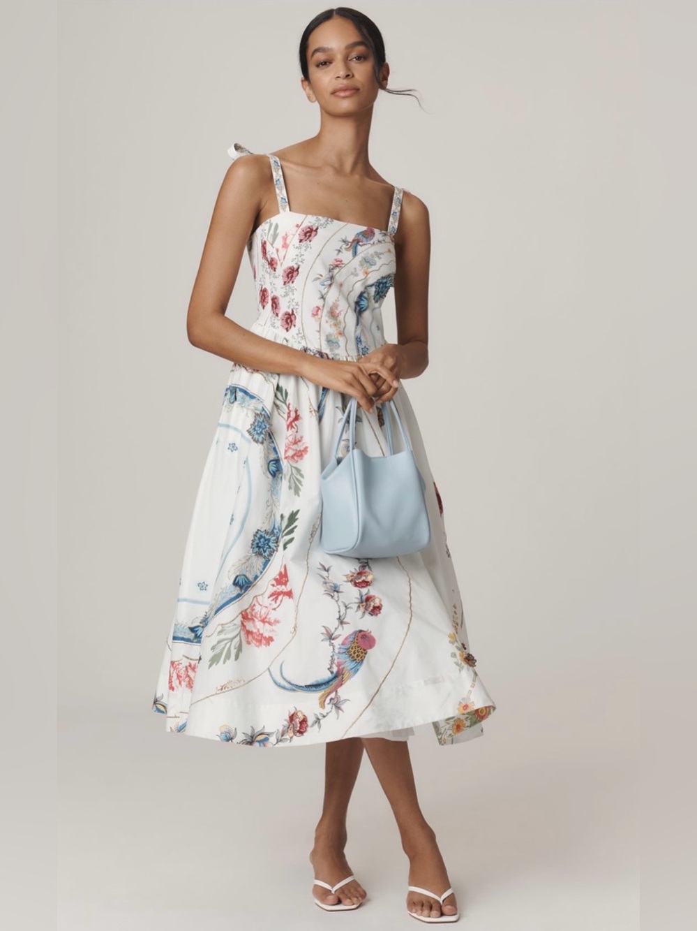 EUC! Anthropologie Maeve Tie-Strap Printed Midi Dress with 3D flowers
Worn once!